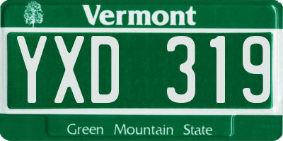 VT license plate YXD319