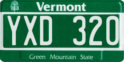 VT license plate YXD320