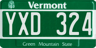 VT license plate YXD324