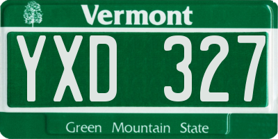 VT license plate YXD327