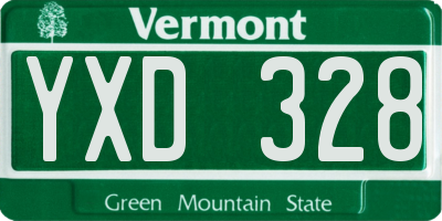 VT license plate YXD328
