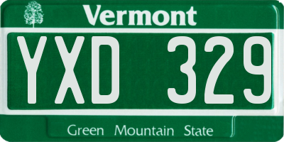 VT license plate YXD329