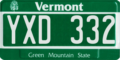VT license plate YXD332