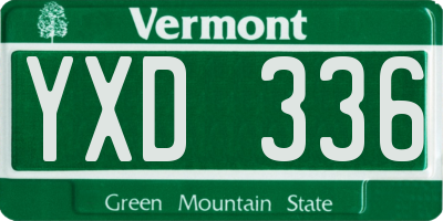 VT license plate YXD336