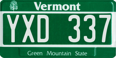 VT license plate YXD337