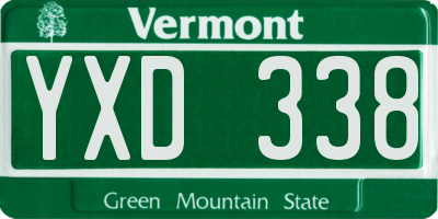 VT license plate YXD338