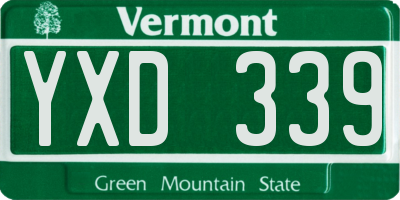VT license plate YXD339