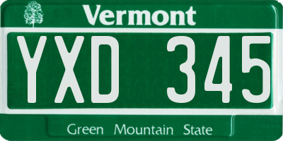 VT license plate YXD345