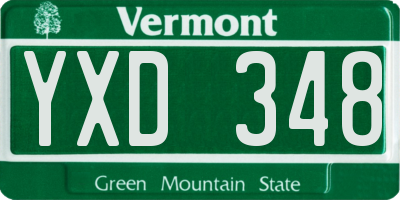 VT license plate YXD348