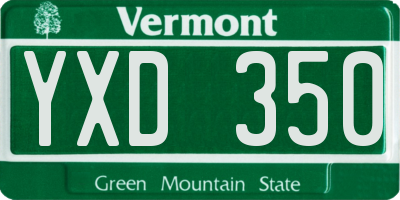 VT license plate YXD350