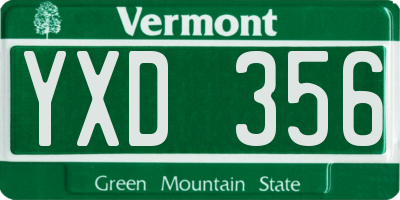 VT license plate YXD356