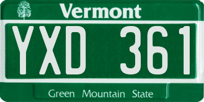 VT license plate YXD361