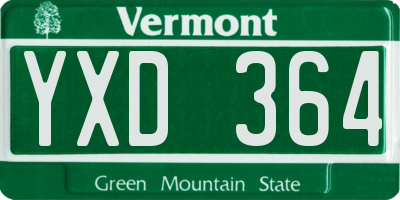 VT license plate YXD364