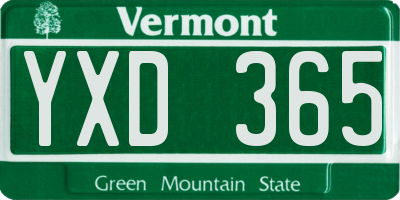 VT license plate YXD365