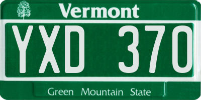 VT license plate YXD370
