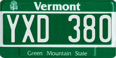 VT license plate YXD380