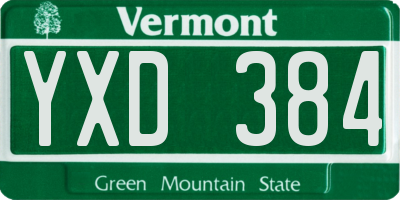 VT license plate YXD384