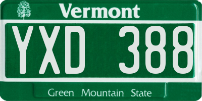 VT license plate YXD388