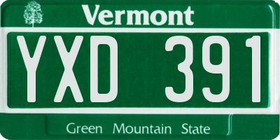 VT license plate YXD391