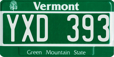VT license plate YXD393