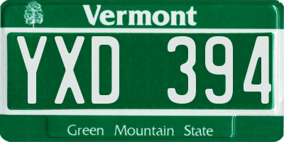 VT license plate YXD394