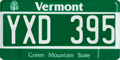 VT license plate YXD395
