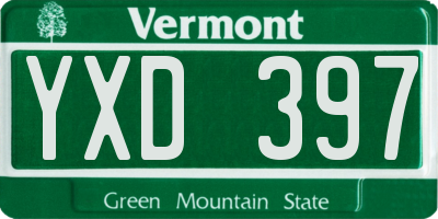 VT license plate YXD397