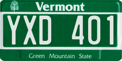 VT license plate YXD401