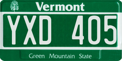 VT license plate YXD405
