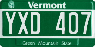 VT license plate YXD407