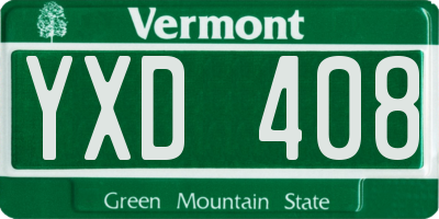 VT license plate YXD408