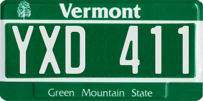 VT license plate YXD411