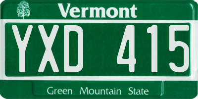 VT license plate YXD415