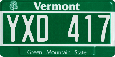 VT license plate YXD417