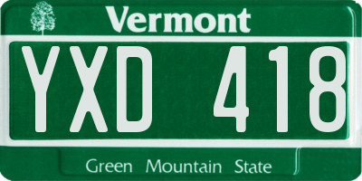 VT license plate YXD418
