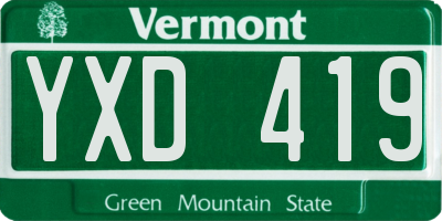 VT license plate YXD419