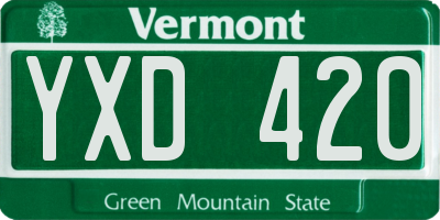VT license plate YXD420