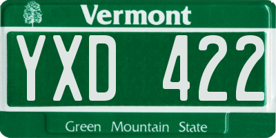 VT license plate YXD422