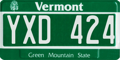 VT license plate YXD424