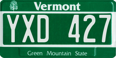 VT license plate YXD427