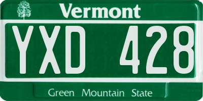 VT license plate YXD428