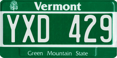 VT license plate YXD429