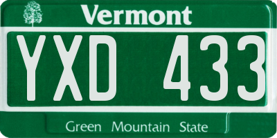 VT license plate YXD433
