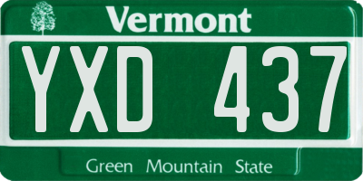 VT license plate YXD437