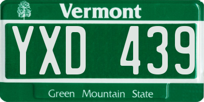 VT license plate YXD439