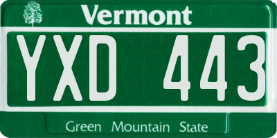 VT license plate YXD443