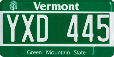 VT license plate YXD445