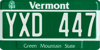 VT license plate YXD447