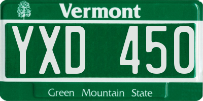 VT license plate YXD450
