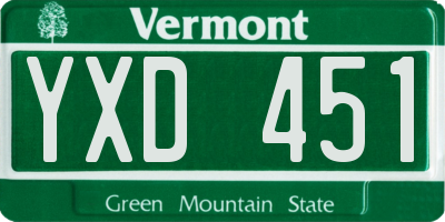 VT license plate YXD451